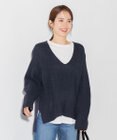 ANY ウールブレンドバルキーニット Vネック