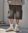WEGO 【SMLサイズ展開】イージーバギーデニムカーゴショーツ