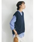 CRAFT STANDARD BOUTIQUE 【洗える】ニットベスト+バンドカラーシャツ-SET