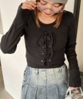 WEGO ヴィンテージライクレースアップトップス