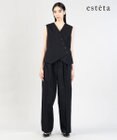 23区 L 【エステータ】ウールリネン タックワイドパンツ