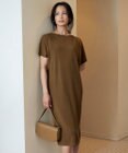 ICB 【洗える】ドライコットンアセテート ドレープスリーブワンピース