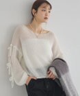 earth music&ecology サイドリボン透かしニットプルオーバー