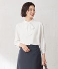 J.PRESS LADIES L 【洗える】ヌーディスバックサテン ボウタイ ブラウス