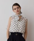 GRACE CONTINENTAL ドットオパールボウタイノースリーブ