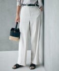 23区 【洗える】リネンレーヨンストレッチ ワイド パンツ