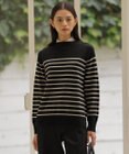 J.PRESS LADIES S 【洗える】SOFT TOUCH WOOL 立ち襟 ボーダー ニット