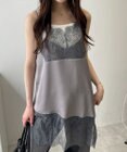 WEGO レース切替サテンキャミ