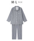 ワコール／睡眠科学 パジャマ 長袖 長ズボン 綿100%(本体) 二重ガーゼ 通気性 上下セット 前開き YDX570 睡眠科学／ワコール