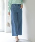 組曲 L ライトデニム セミワイドパンツ