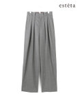 23区 S 【エステータ】ウールトロドライストレッチ タックワイドパンツ