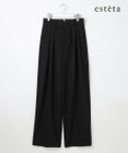 23区 【エステータ】ウールトロドライストレッチ タックワイドパンツ