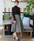 Tiaclasse L 【新色追加・洗える】ウール調タックフレアスカート