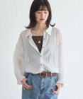 YECCA VECCA 綿麻シアーボリュームギャザーシャツ