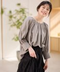 ANY 【手洗い可能】ヨーロピアンリネンギャザーブラウス