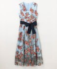 GRACE CONTINENTAL ローズ刺繍フレアドレス