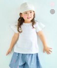 ANY KIDS 袖スカラップ ボーダーTシャツ