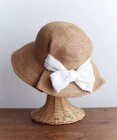 AND WOOL 〈UVカット加工〉〈軽くて折りたためる〉ジャカートリボンの帽子