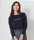 ANY SIS 【洗える】ラメ刺繍長袖 Tシャツ