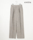 23区 S 【エステータ】リネンミックスツイード ワイドシルエットパンツ