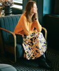 自由区 S 【SHIHOさん着用】アートタッチフラワープリント スカート