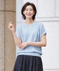 J.PRESS LADIES L 【洗える・抗菌防臭】コットンアセテート バンドカラー ニット