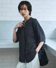ICB L 【人気のため新色追加・接触冷感・UVケア・速乾・洗える】BackSatinAmunzen 5分袖バンドカラーブラウス