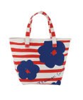 tsumori chisato CARRY フラワーボーダー ハンドバッグ 手提げ 花柄 ボーダー
