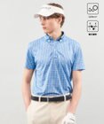 23区GOLF 【MEN】【UVケア/吸水速乾】ギンガムチェックロゴ 半袖ポロシャツ