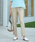 J.PRESS LADIES S 【洗える】セルロースリネンストレッチ テーパード パンツ