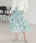 組曲 ピオニーシフォンプリント フレアスカート