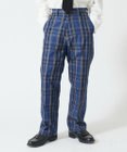 WEGO 【SCHOOLITEM】メンズスクールチェックセミワイドスラックス
