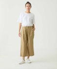 caqu color linen wide cropped コットンリネンクロップド丈ワイドパンツ