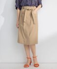 組曲 L 【ベルト付】リネン混オックスストレッチ キュロットパンツ