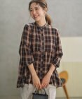 組曲 L 【WEB限定】シアーツイルチェック チュニックブラウス