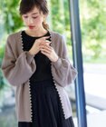 Tiaclasse 【洗える】パール付きパフスリーブカーディガン