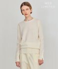 BEIGE， 【WEB限定・洗える】ALSACE / パール釦クルーネックウールニット