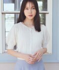 earth music&ecology 透かしケーブルパフスリニットカーディガン