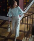 ANY SIS S ツイステッドクリアチノワイド パンツ