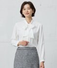J.PRESS LADIES 【洗える】ヌーディスバックサテン ボウタイ ブラウス