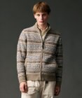 JOSEPH ABBOUD MOUNTAIN 【軽量/ソフト】ラム×モールジャカード ニットブルゾン