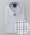 J.PRESS MEN 【EXTRA COMFORT / 形態安定・ストレッチ・抗菌防臭・速乾】ピンオックス サマーチェック 半袖シャツ/B.D.