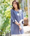 Tiaclasse L 【洗える】リボン付きタックスリーブチュニックブラウス