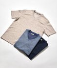 JOSEPH ABBOUD 【キングサイズ・リネン素材/吸水速乾/日本素材】リネンハニカム Vネック Tシャツ