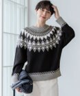 23区 L 【洗える】ジャガード クルーネック ニット