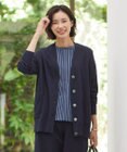 J.PRESS LADIES L 【洗える】シルキーレーヨンストレッチ Vネック カーディガン