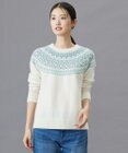J.PRESS LADIES 【WEB限定カラーあり・洗える】FAIR ISLE ラウンドネック ニット