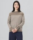 J.PRESS LADIES S 【洗える】SOFT TOUCH WOOL 立ち襟 ボーダー ニット