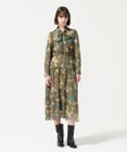 GRACE CONTINENTAL フラワープリントボウタイ付ワンピース