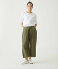 caqu color linen wide cropped コットンリネンクロップド丈ワイドパンツ